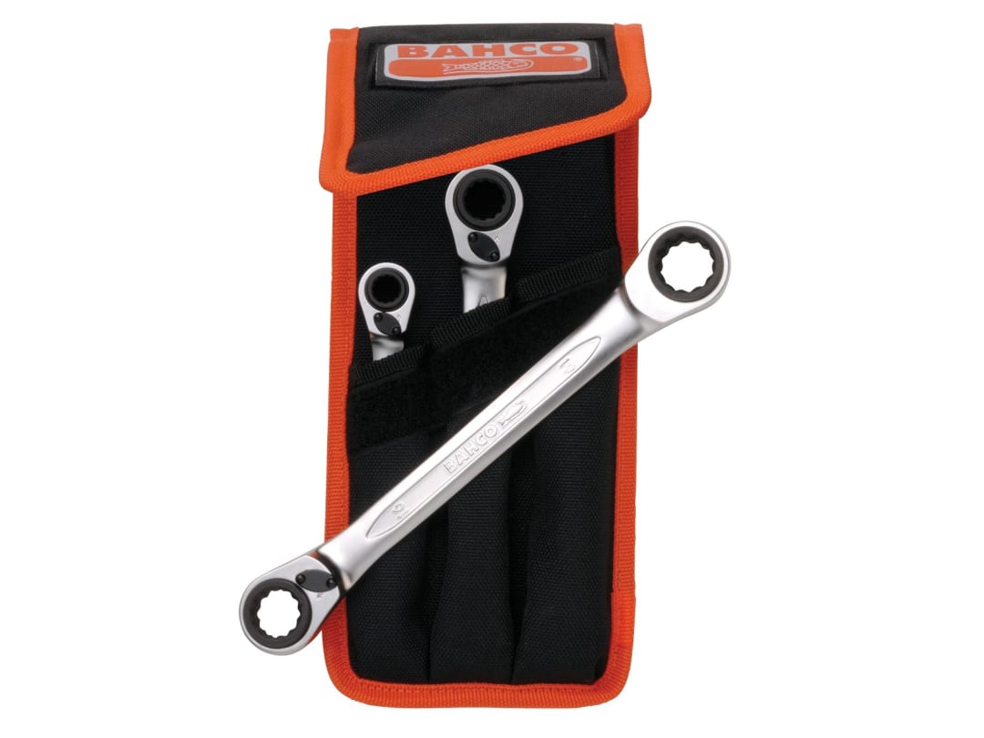 Bahco S4RM Series Reversible Ratchet Spanner Set, 3 Piece S4RM/3T