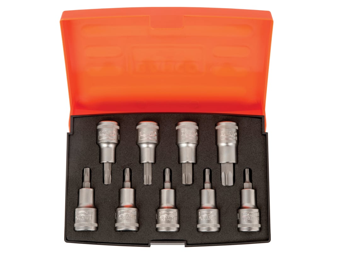 Bahco S9TORX 1/2in Drive Socket Set, 9 Piece S9TORX