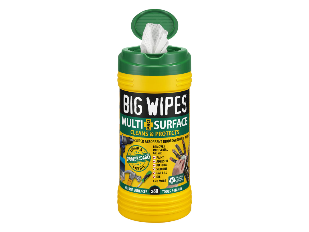 Big Wipes Big Wipes Multi-Surface PRO+ Bio Wipes Tub of 80 (Green Top) 2440 0000