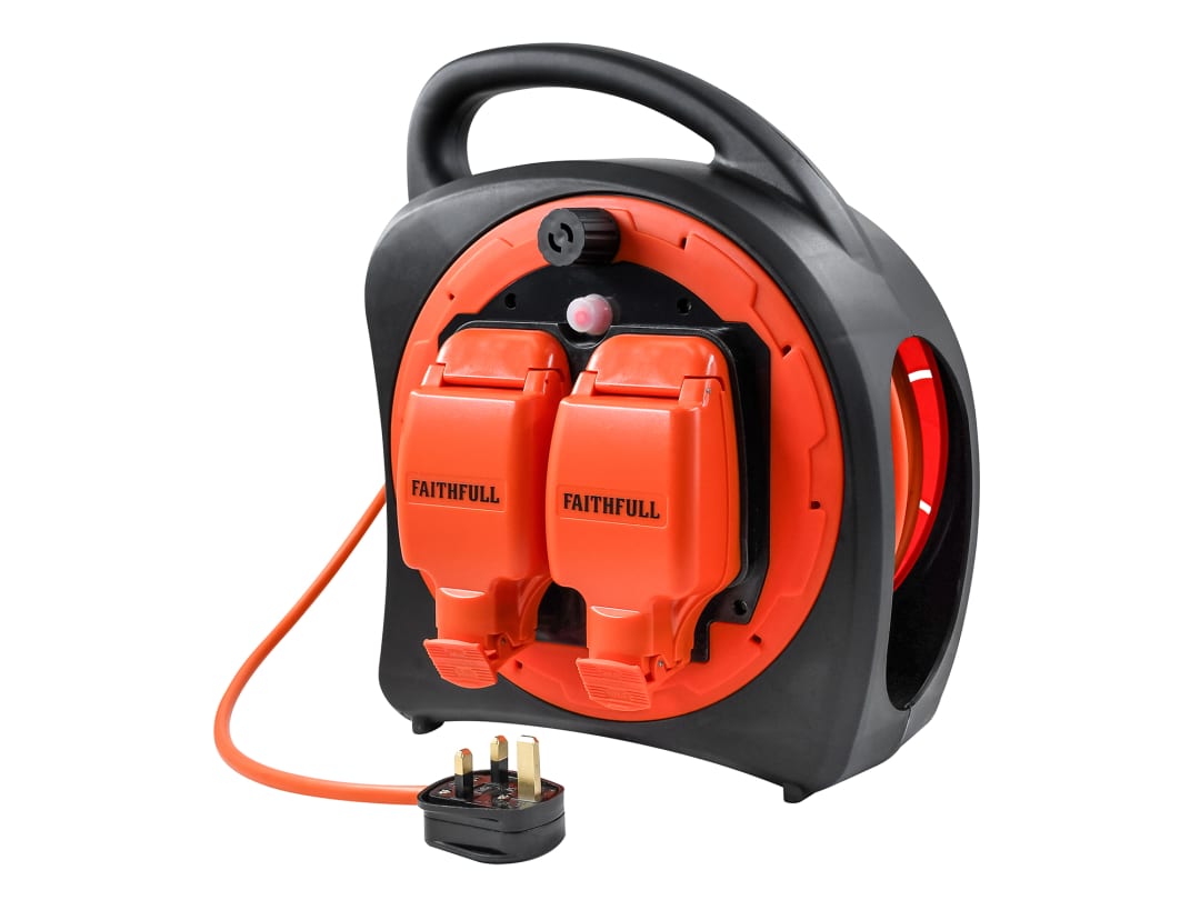Faithfull Power Plus Outdoor Cable Reel IP54 230V 18M 13A FPPCR18MW