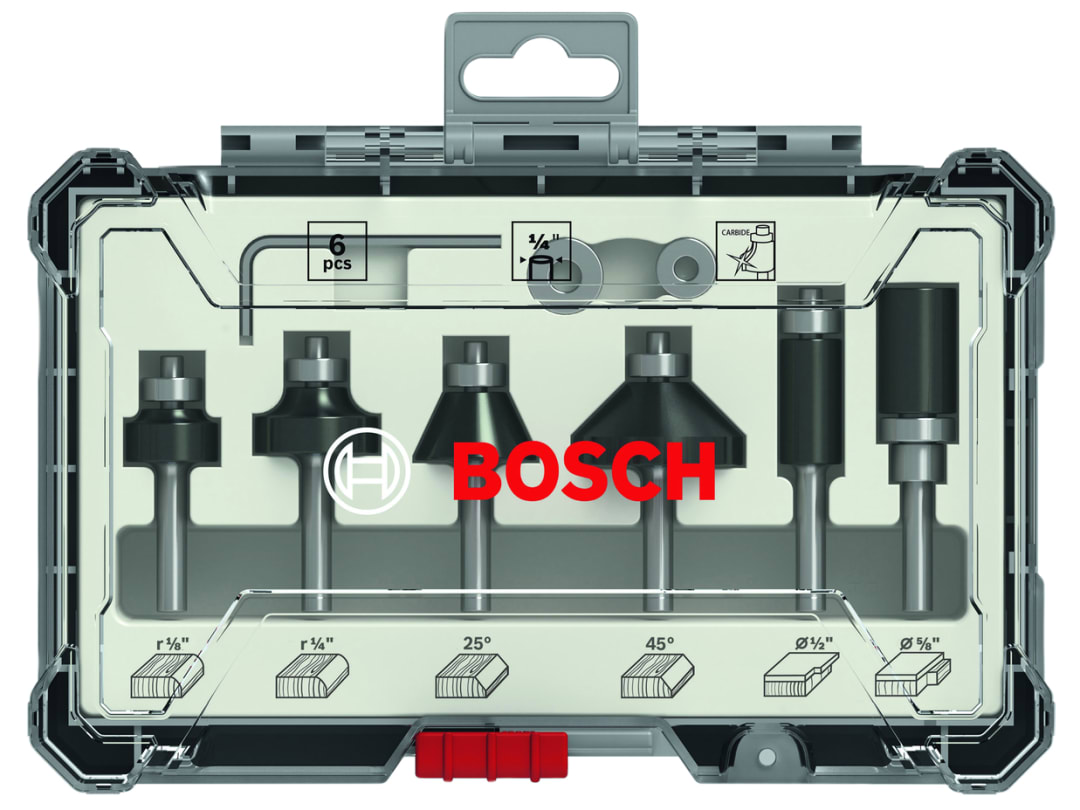 Bosch Powertool Accessories PRO Router Bit Trim and Edging Set, 6 Piece 2607017470