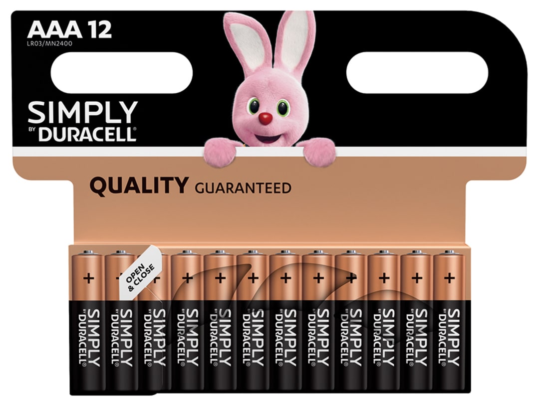 Duracell Simply Batteries AAA x 12 S5939 S5939
