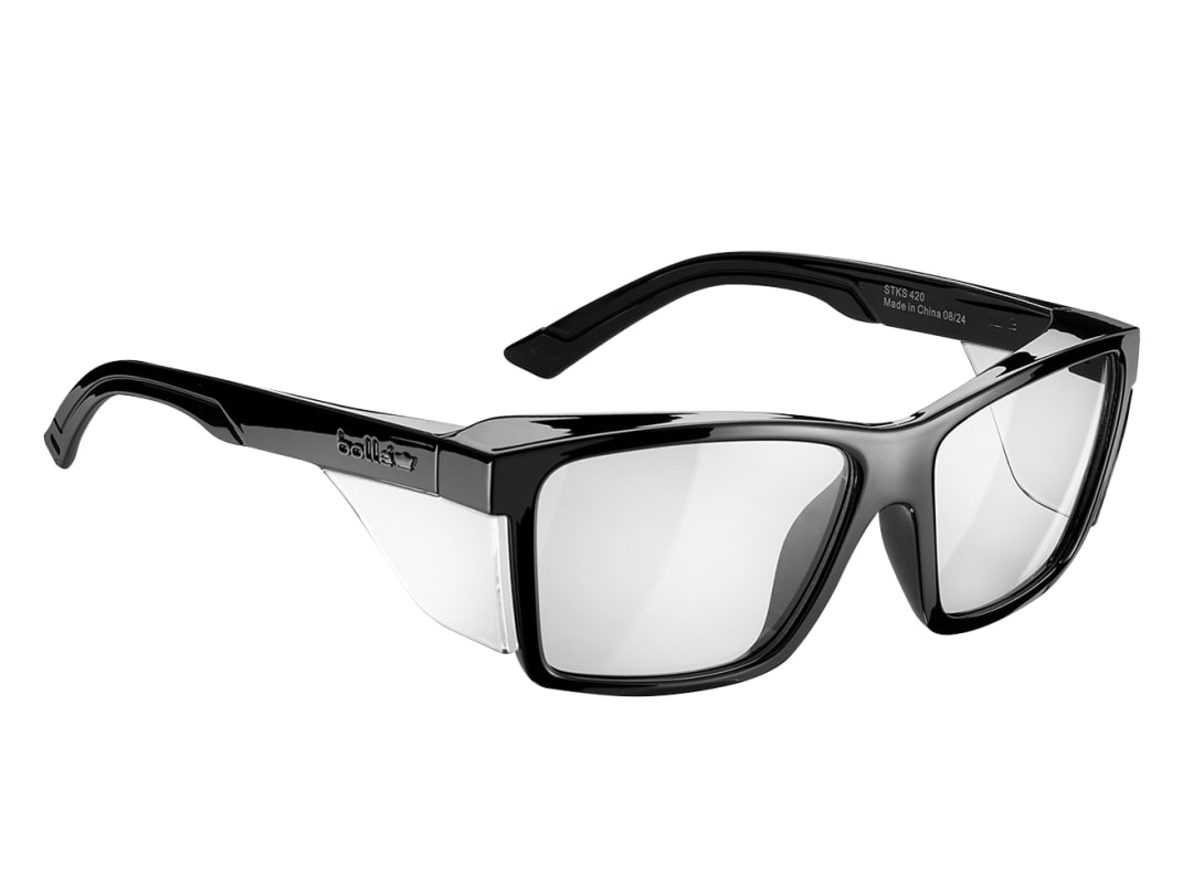 Bolle Safety STKS 420 Black Gloss Frame Safety Glasses - Clear STK42N10E