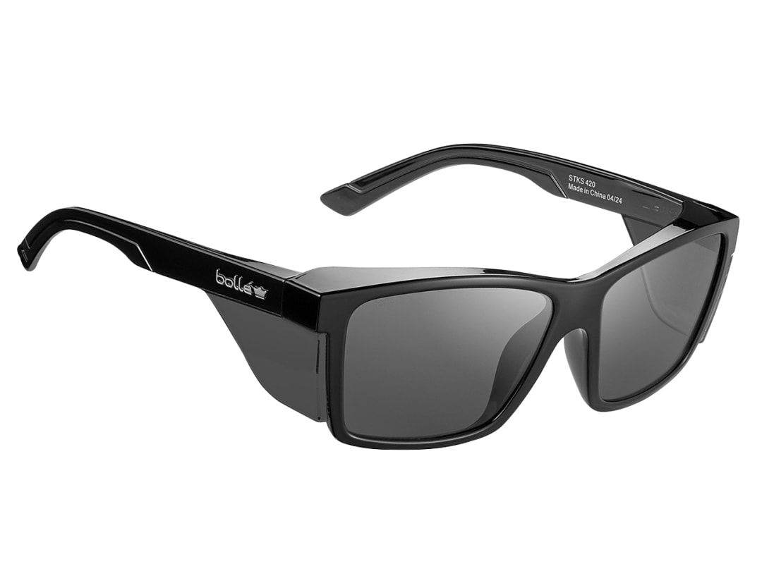 Bolle Safety STKS 420 Black Gloss Frame Safety Glasses - Smoke STK42N20E