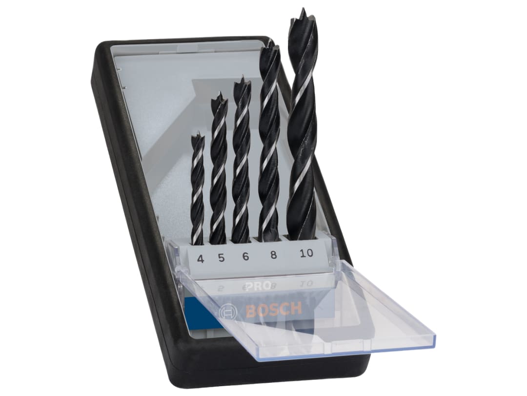 Bosch Powertool Accessories PRO Wood Brad Point Drill Bit Set, 5 Piece 2607010527