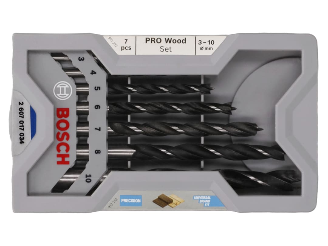 Bosch Powertool Accessories Professional Robust Line Brad Point Drill Bit Set, 7 Piece 2607017034