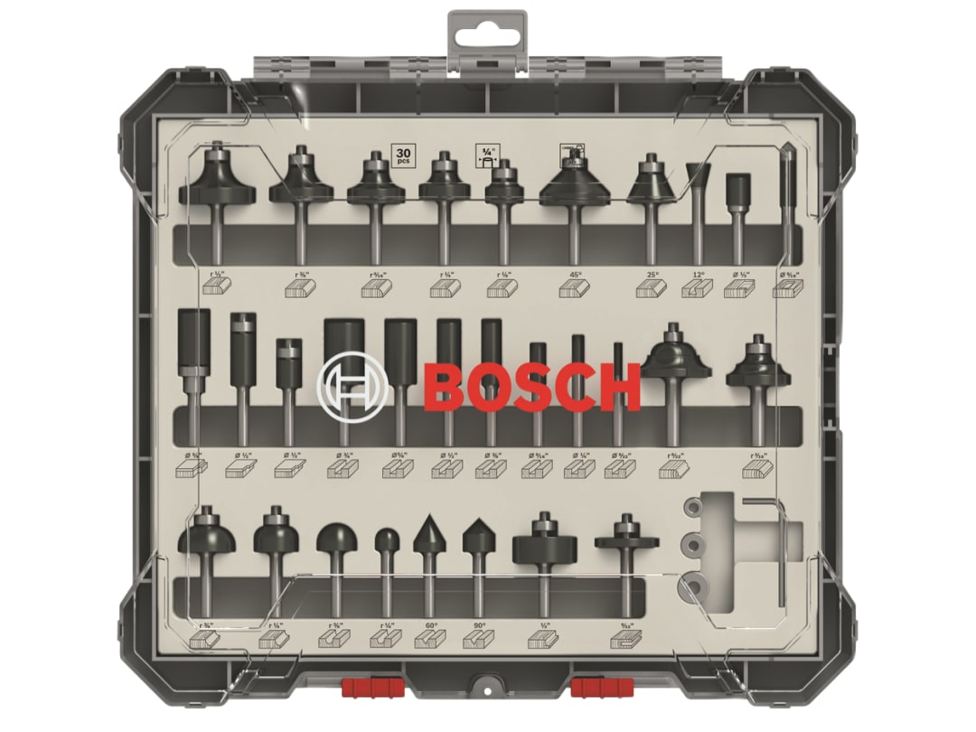 Bosch Powertool Accessories PRO Router Bit Mixed Set, 30 Piece 2607017476