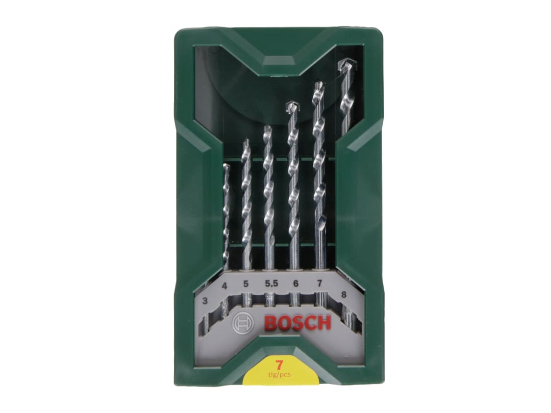 Bosch Powertool Accessories Mini-X-Line Masonry Drill Bit Set, 7 Piece 2607019581