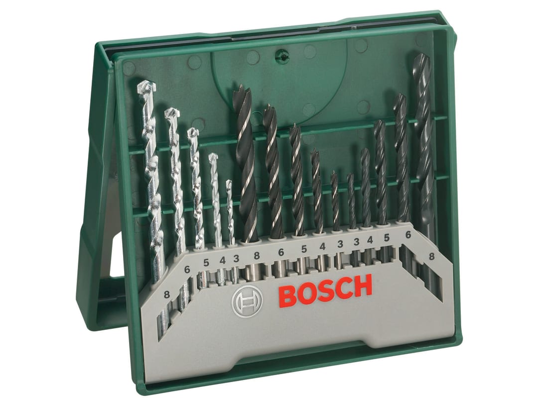 Bosch Powertool Accessories Mini-X-Line Twist Drill Bit Set, 15 Piece 2607019675