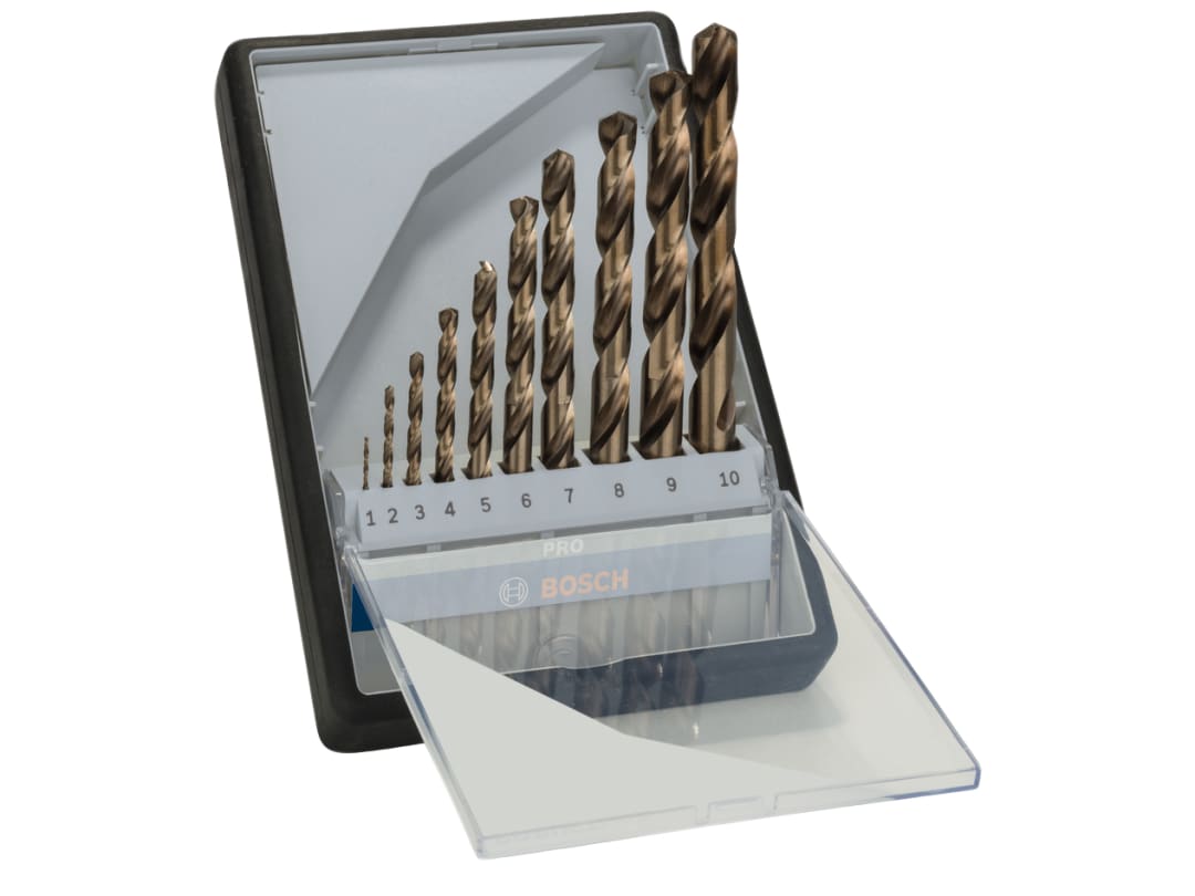 Bosch Powertool Accessories PRO Stainless Steel HSS-Co Twist Drill Bit Set, 10 Piece 2607019925