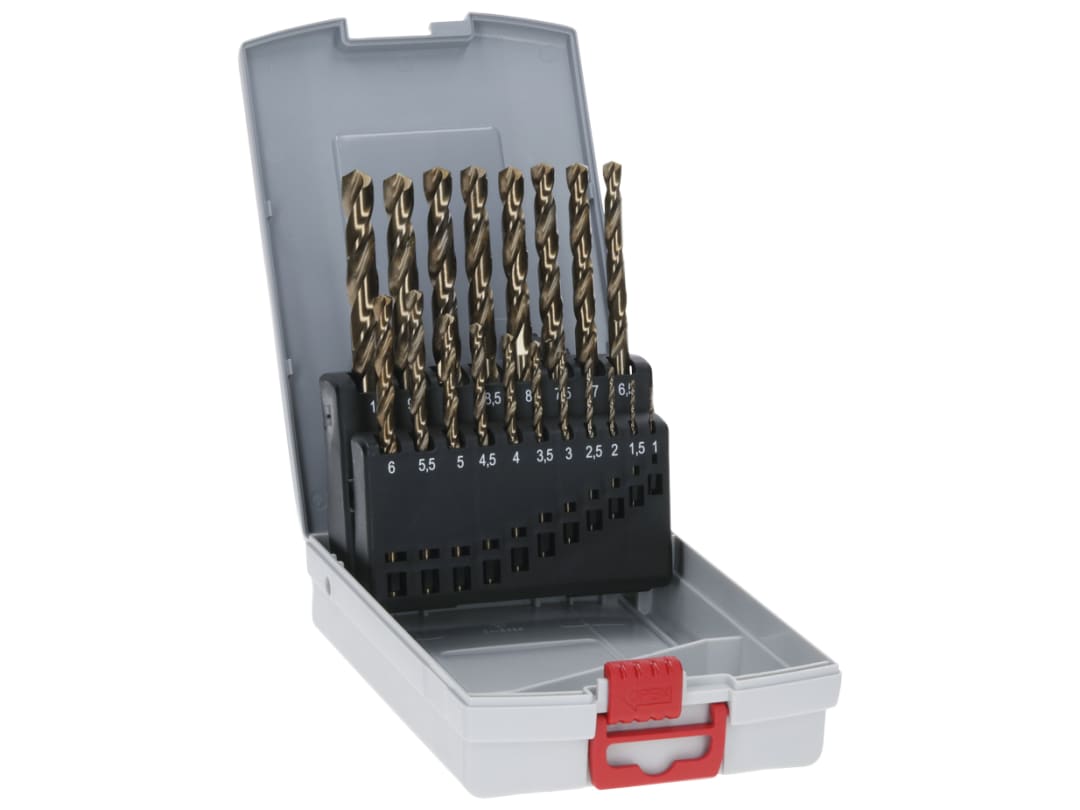 Bosch Powertool Accessories HSS-Cobalt ProBox Metal Drill Bit Set, 19 Piece 2608587014