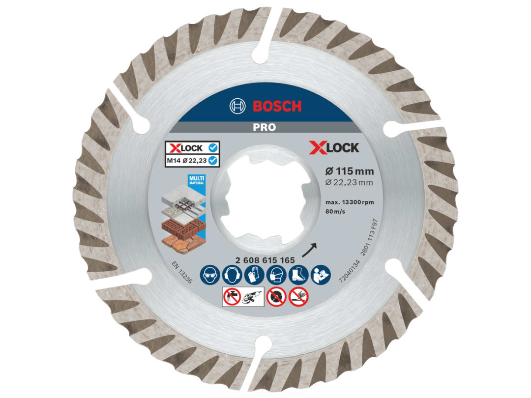 Bosch Powertool Accessories PRO Multi Material Diamond Cutting Disc 115 x 2 x 22.23mm 2608615165
