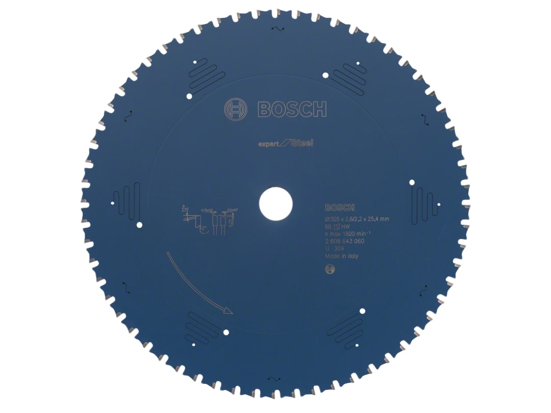 Bosch Powertool Accessories Expert for Steel Circular Saw Blade 305 x 25.4mm x 60T 2608643060