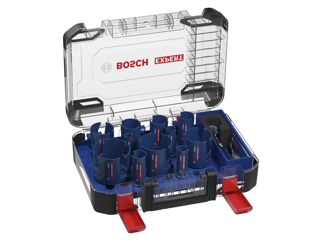 Bosch Powertool Accessories EXPERT Construction Material PC Plus Universal Hole Saw Set, 15 Piece 2.608.901.950