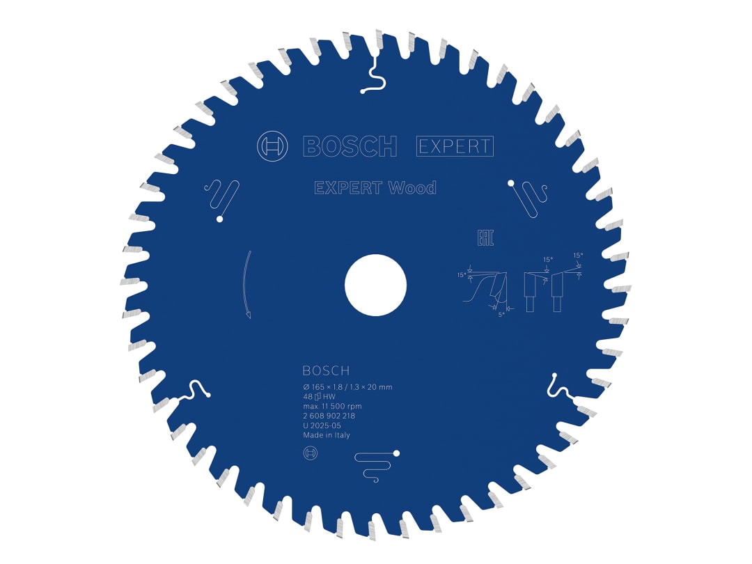 Bosch Powertool Accessories EXPERT Wood Circular Saw Blade 165 x 20mm x 48T 2.608.902.218