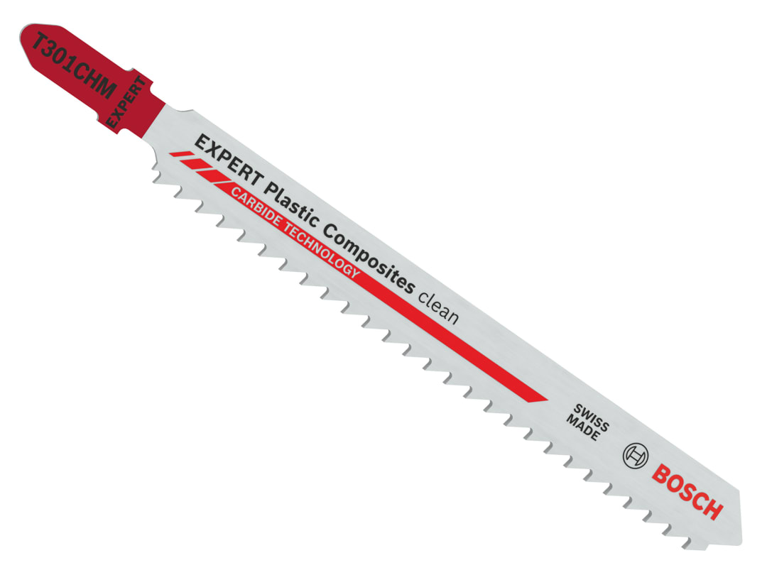 Bosch Powertool Accessories EXPERT Plastic Composites Clean T301CHM Jigsaw Blade 117mm Pack of 3 2.608.902.471