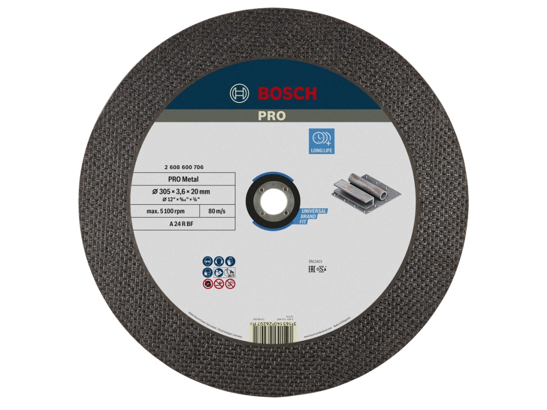 Bosch Powertool Accessories PRO Metal Bonded Cutting Disc 305 x 20mm 2608600706