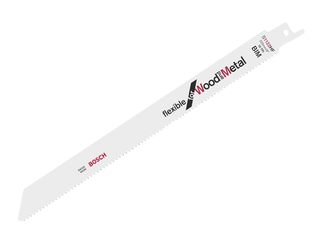Bosch Powertool Accessories S 1122 HF Flexible for Wood & Metal Blade 225mm 10 TPI Pack of 100 2608656034