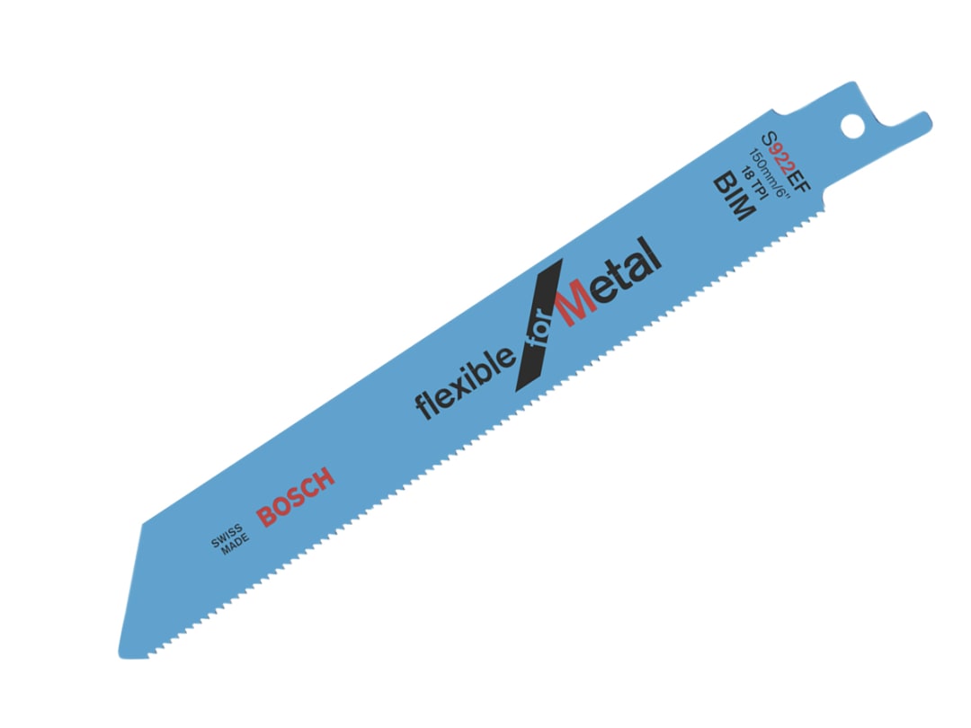 Bosch Powertool Accessories S 922 EF Flexible for Metal Reciprocating Saw Blade 150mm 18 TPI (Pack 100) 2608656028