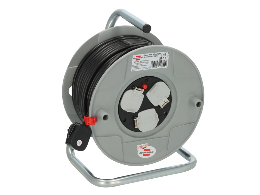 Brennenstuhl AK 260 Cable Reel 240V 13A 3-Socket 50m 1098413001