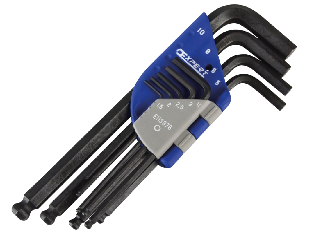 Expert Metric Ball End Hexagon Key Long Arm Set, 9 Piece E113976