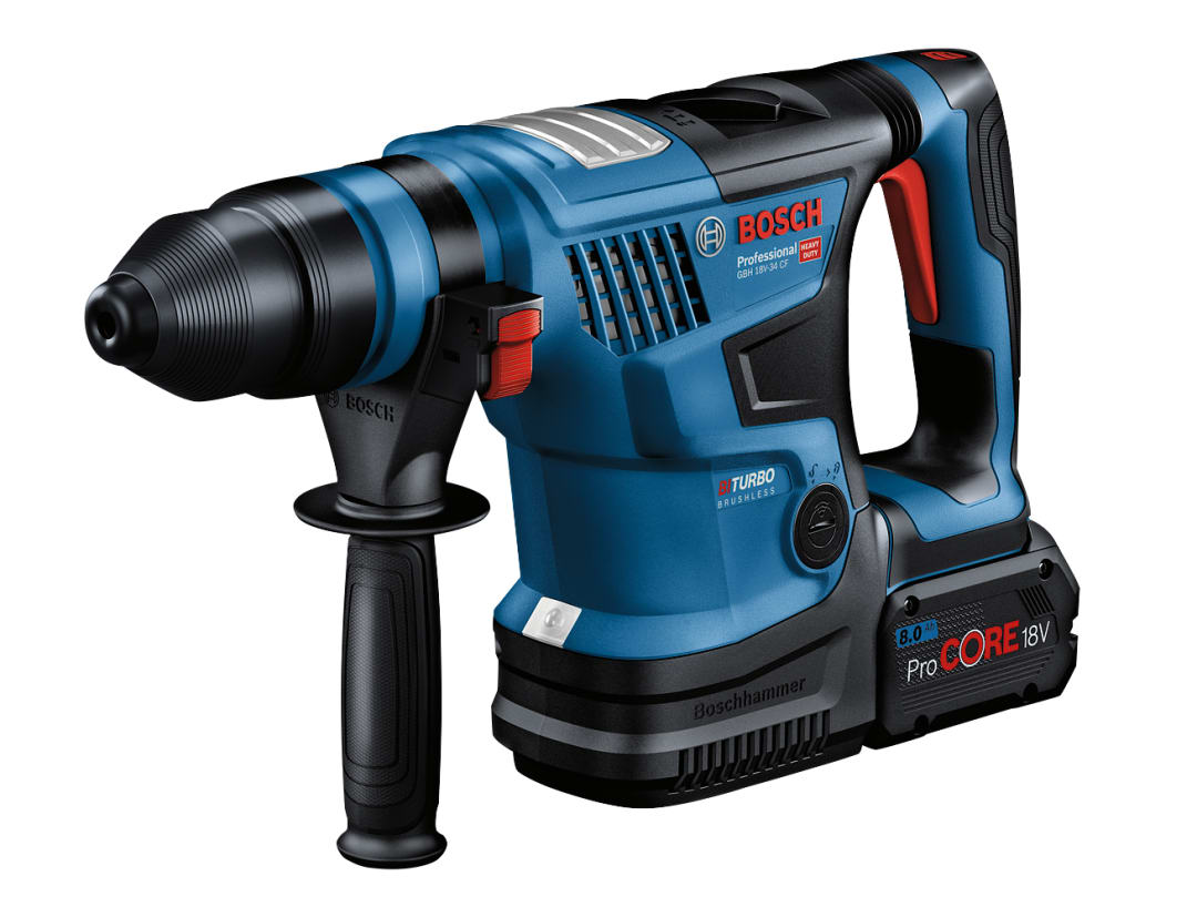 Bosch GBH 18V-34 CF Pro BITURBO SDS-Plus Rotary Hammer 18V 2 x 8.0Ah ProCORE18V Li-ion 0611914072