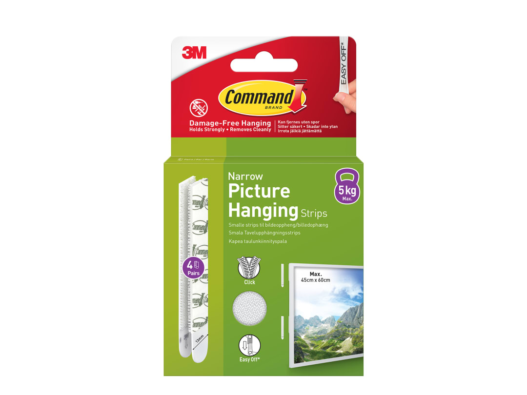 Command™ Picture Hanging Strips Narrow x 4 7100337191 7100337191