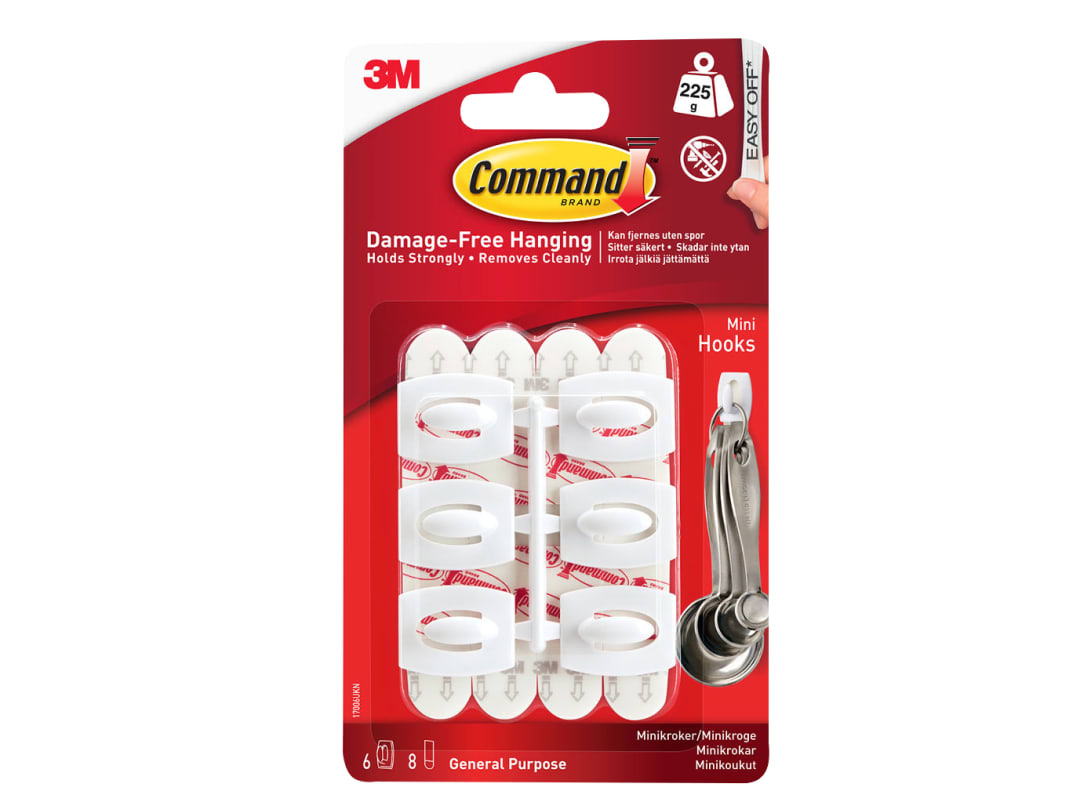 Command™ Command Mini Hooks x 6 17006 17006