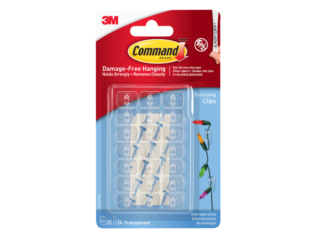 Command™ Command Decorating Clips + Strips Clear 17026CLR 17026CLR