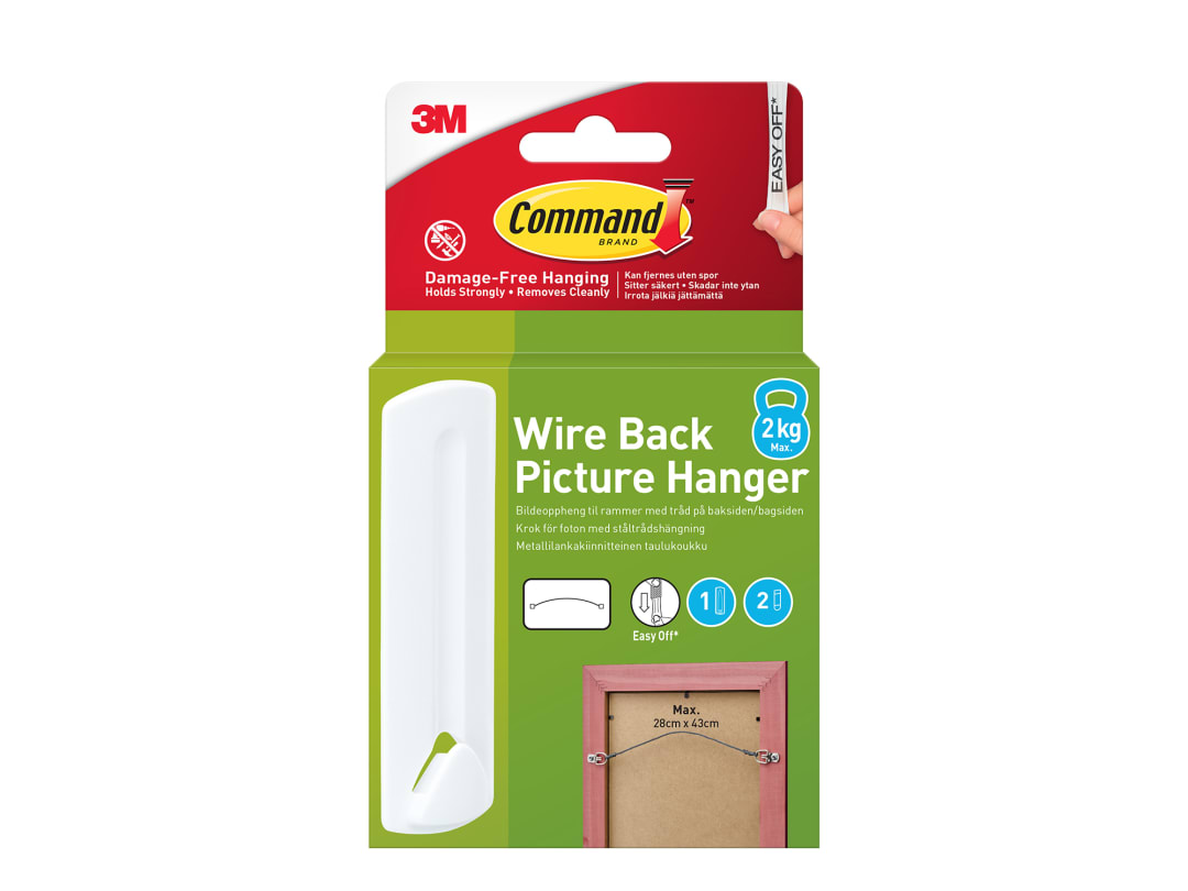 Command™ Wire Back Picture Hanger (1 Hook + 2 Strips) 7100337033