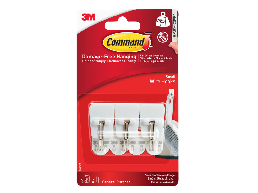 Command™ Command Small Wire Hooks x 3 17067 17067