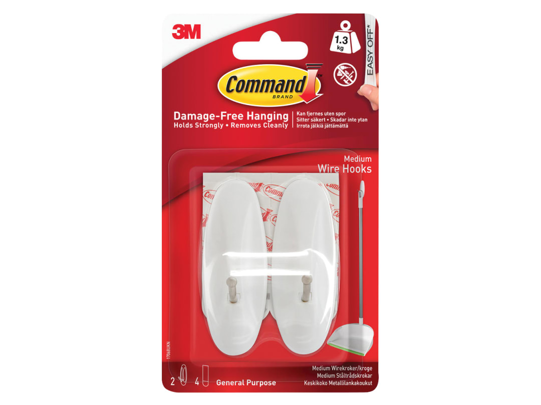 Command™ Medium Wire Hooks (Pack 2) 17068