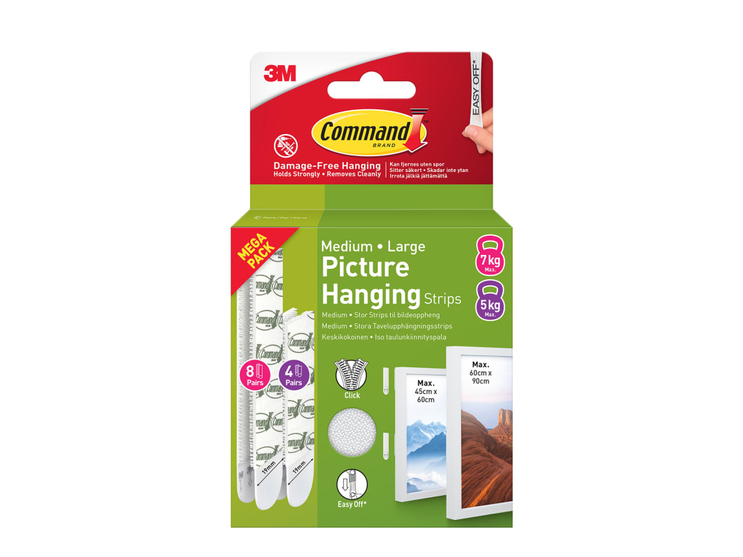 Command™ Picture Hanging Strips Medium and Large, Value Pack 7100336379