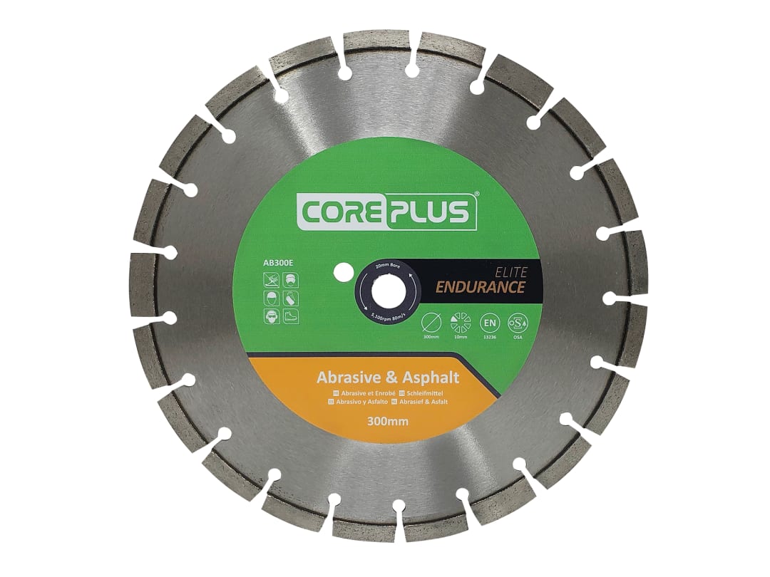CorePlus AB300E Elite Abrasive & Asphalt Diamond Blade 300mm CORDBAB300E