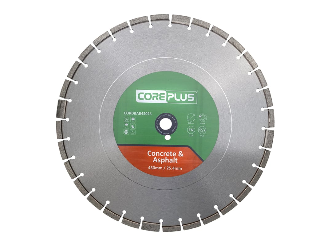 CorePlus Concrete & Asphalt Diamond Blade 450 x 25mm CORDBAB45025