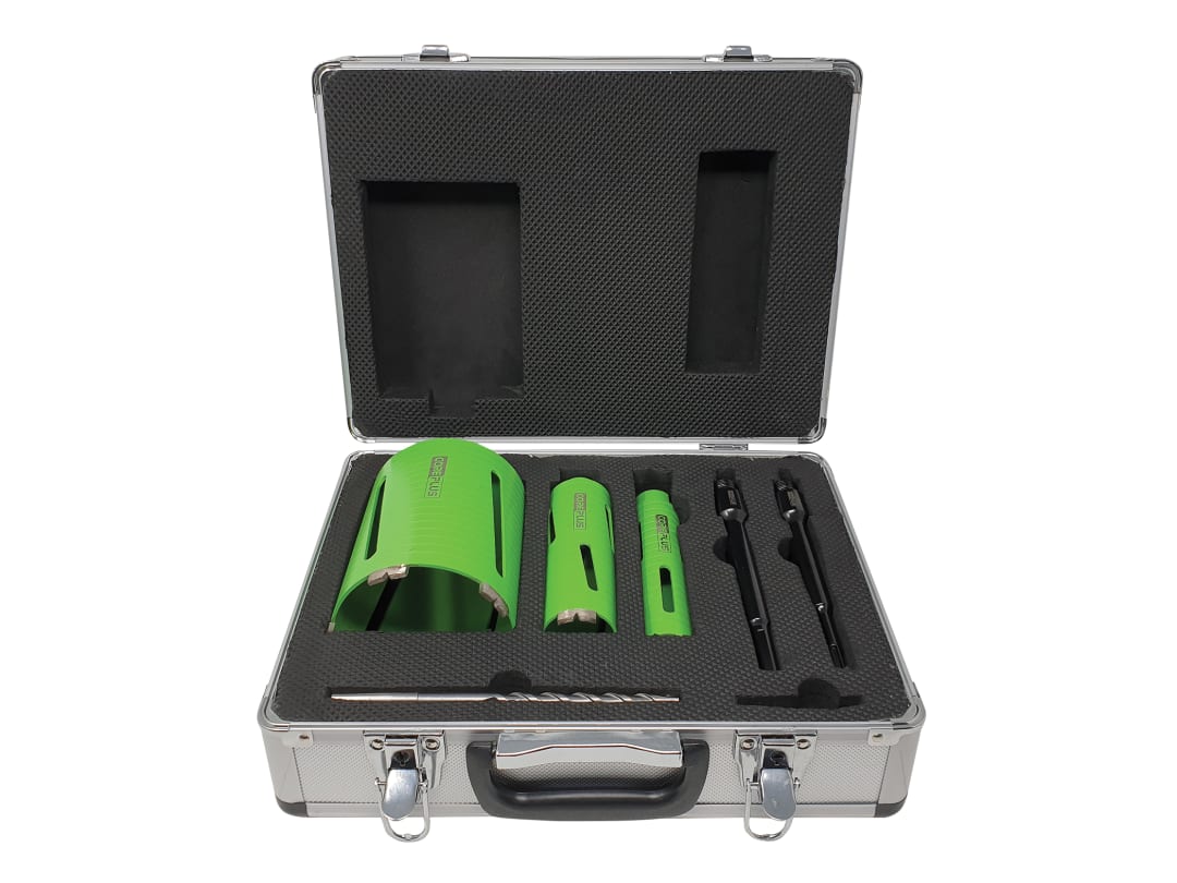 CorePlus DCDKIT7 Diamond Dry Core Drill Bit Set, 7 Piece CORDCDKIT7