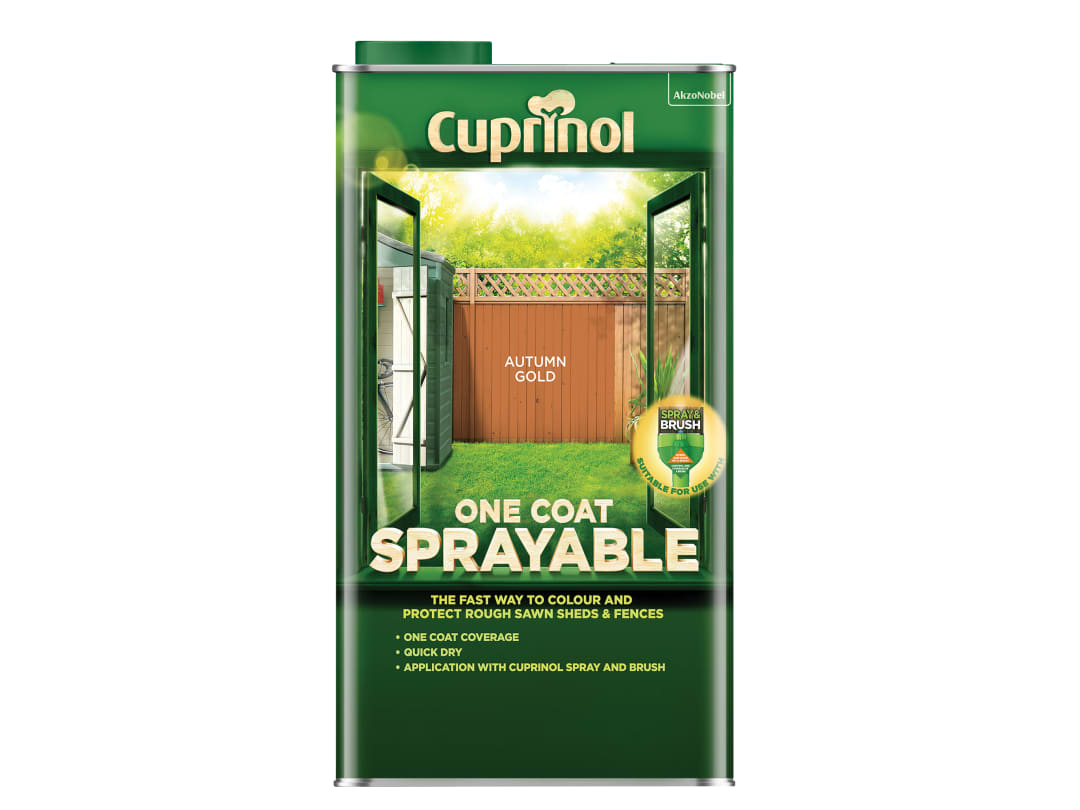 Cuprinol One Coat Sprayable Fence Treatment Autumn Gold 5 litre 5355969