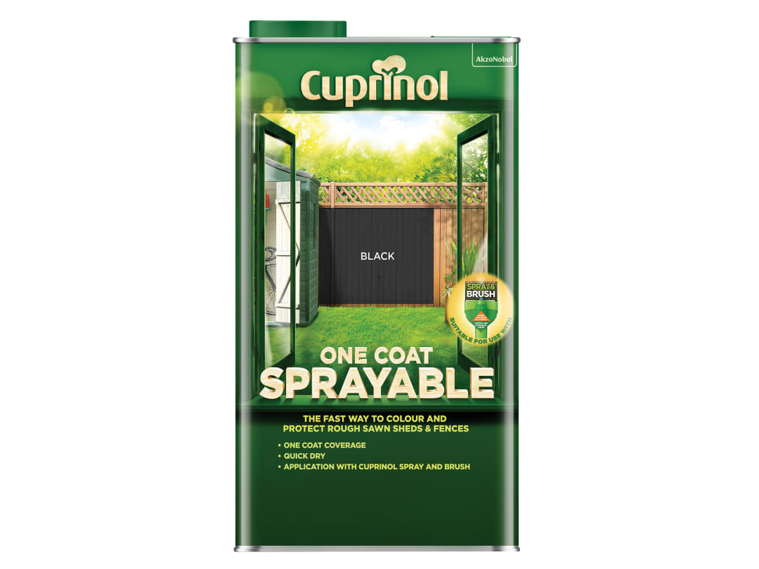 Cuprinol One Coat Sprayable Fence Treatment Black 5 litre 5355970