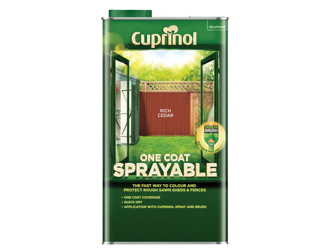 Cuprinol One Coat Sprayable Fence Treatment Rich Cedar 5 litre 5355974