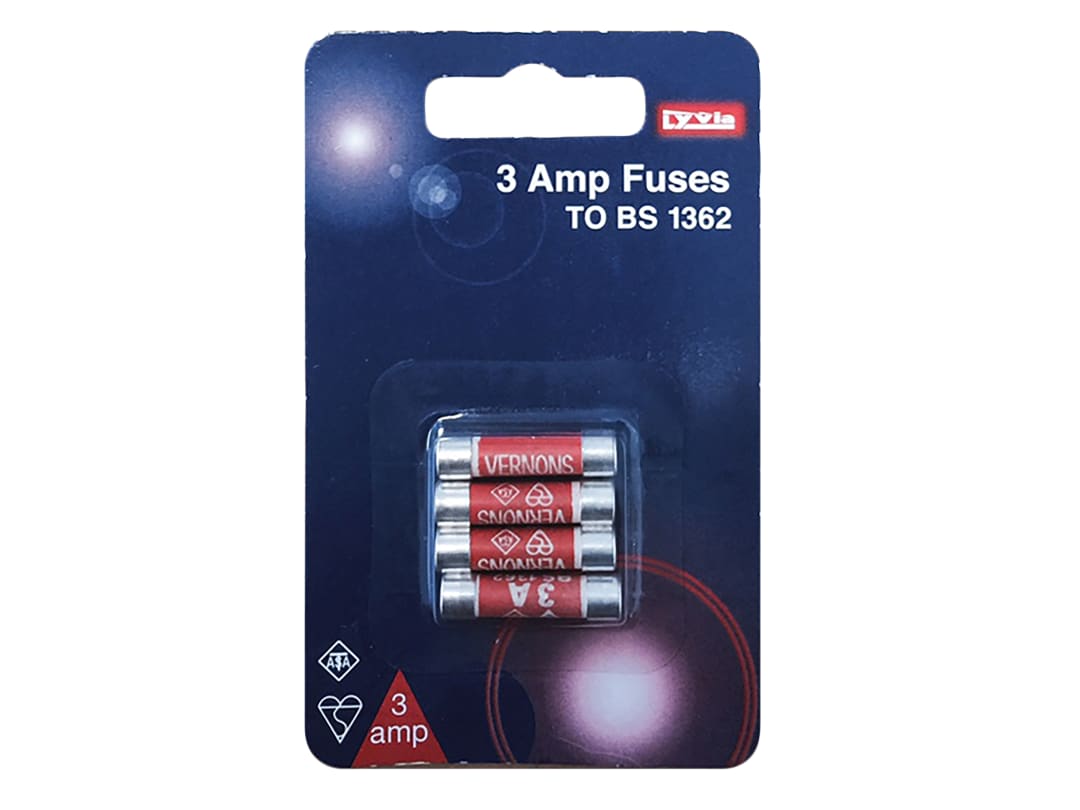 Dencon BS1362 Fuses 3 Amp x 4 1003 1003