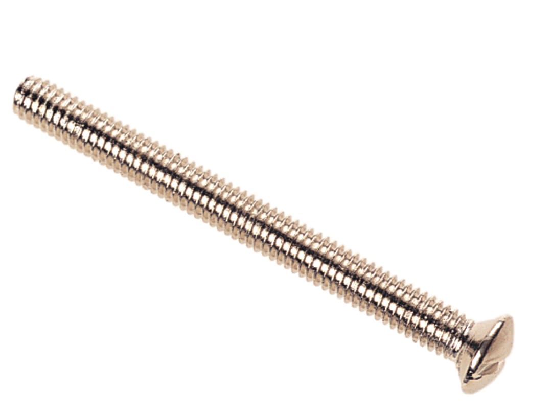 Dencon Nickle Plated Switch/Socket Plate Screws 3.5 x 38mm (Pack of 10) 113810NB