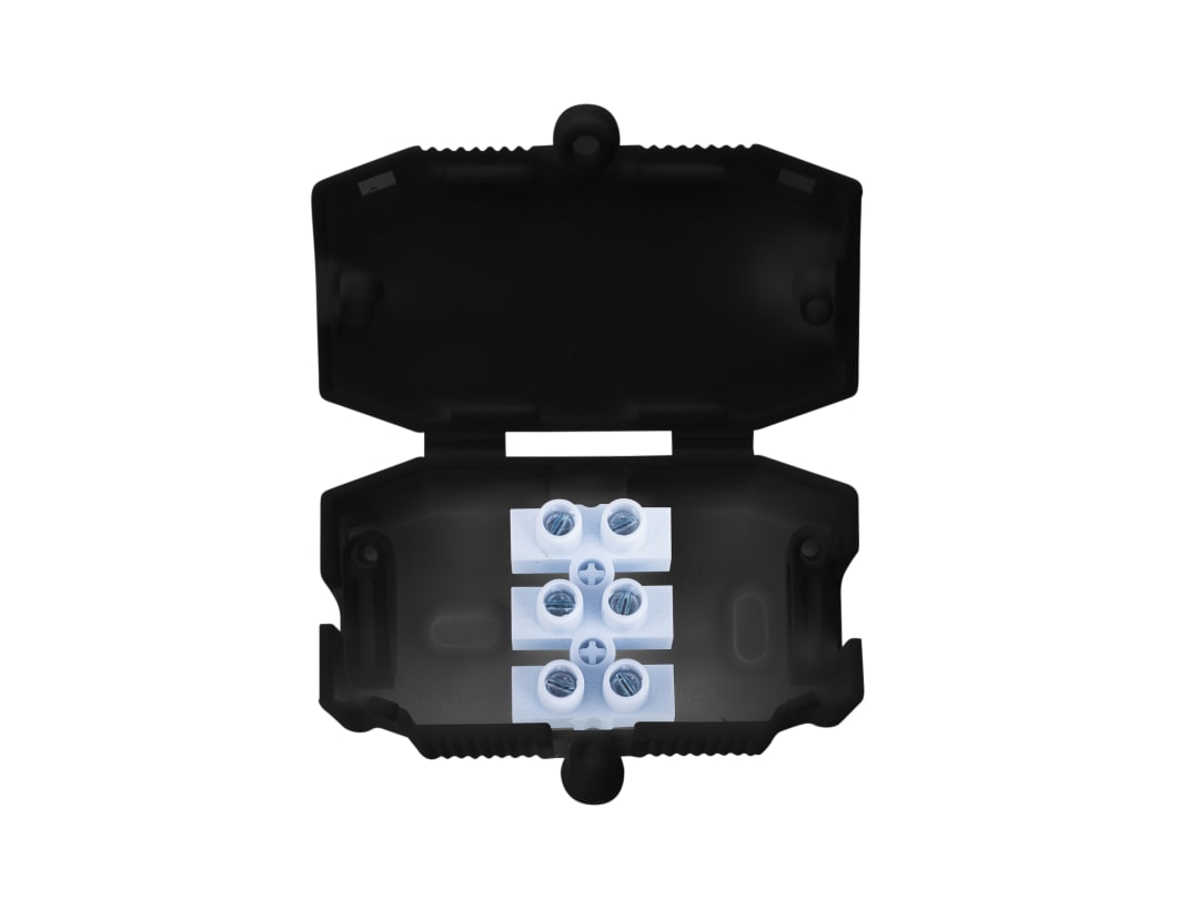 Dencon 3 Pole Connector Box 10A Black 1926BNB
