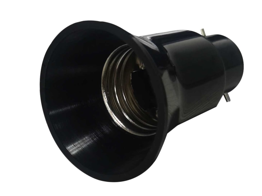 Dencon B22 to E27 Adaptor Black 1940BNB