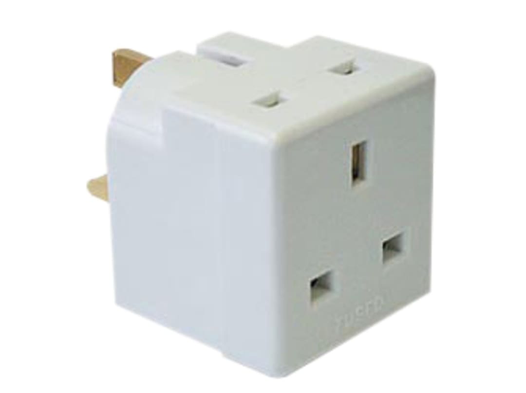Dencon 2 Way Adaptor 13 Amp White 5685NB 5685NB
