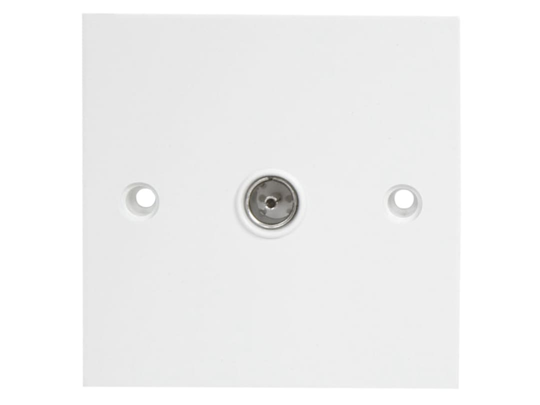 Dencon Single Flush Coax TV Socket White 7119NB
