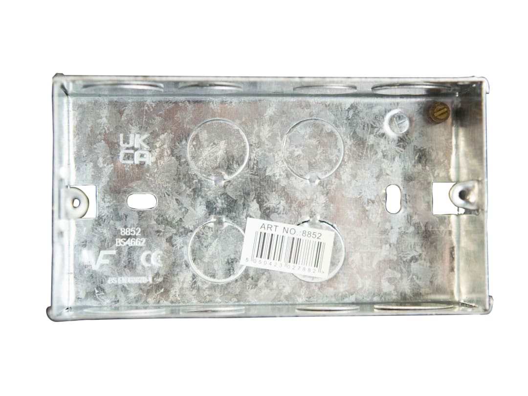 Dencon Metal Back Box 2-Gang 45mm 8852NB