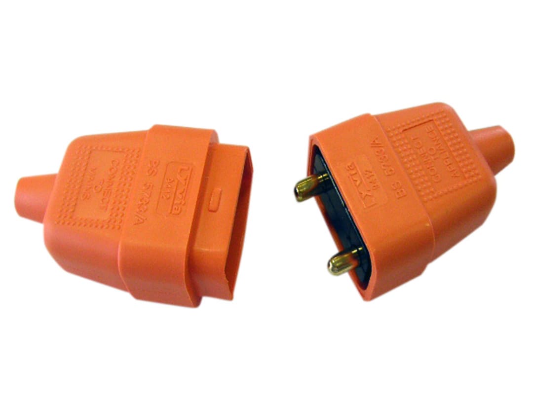 Dencon 2 Pin Rubber Connector Plug 10A Orange 9412ORNB