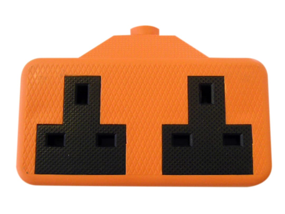 Dencon Trailing Socket 13A 2-Gang Orange 9433ORNB