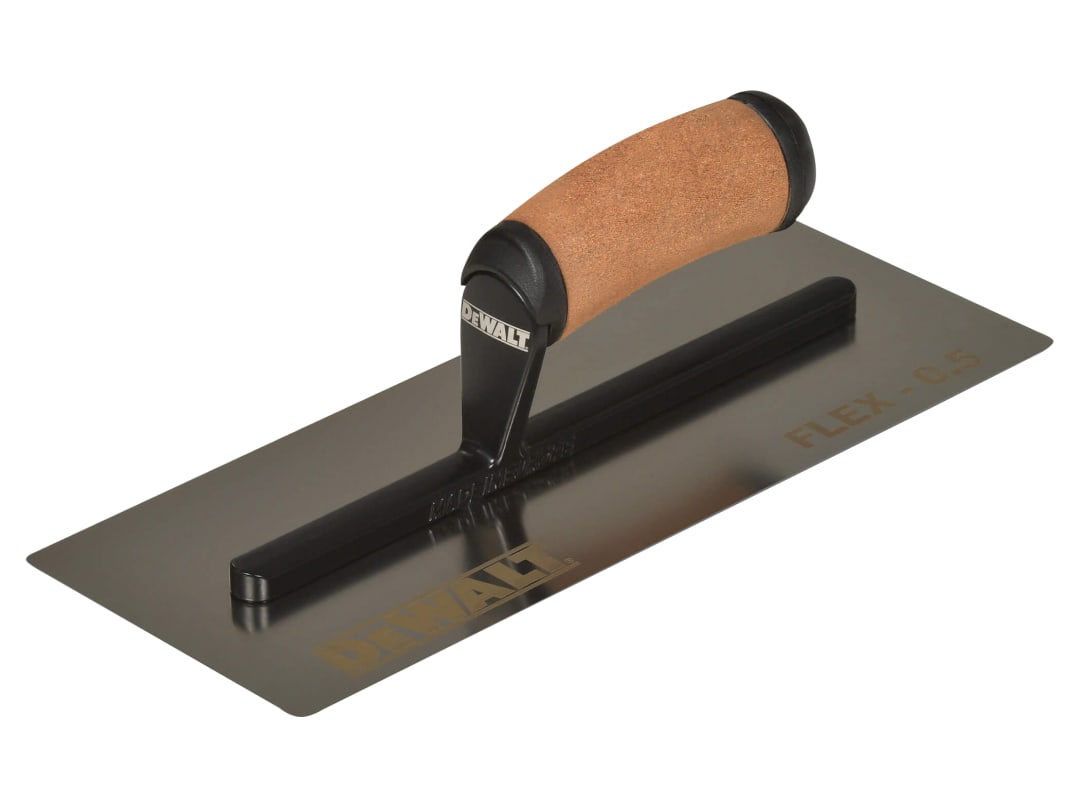 DEWALT Drywall 0.5mm FLEX Stainless Steel Flat Trowel, Leather Handle 12in EU 2-981