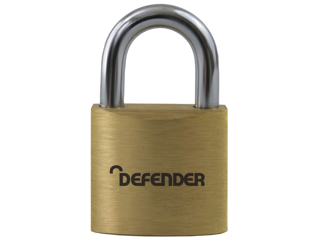 DEFENDER Brass Padlock Twin Pack 20mm DFBP2T